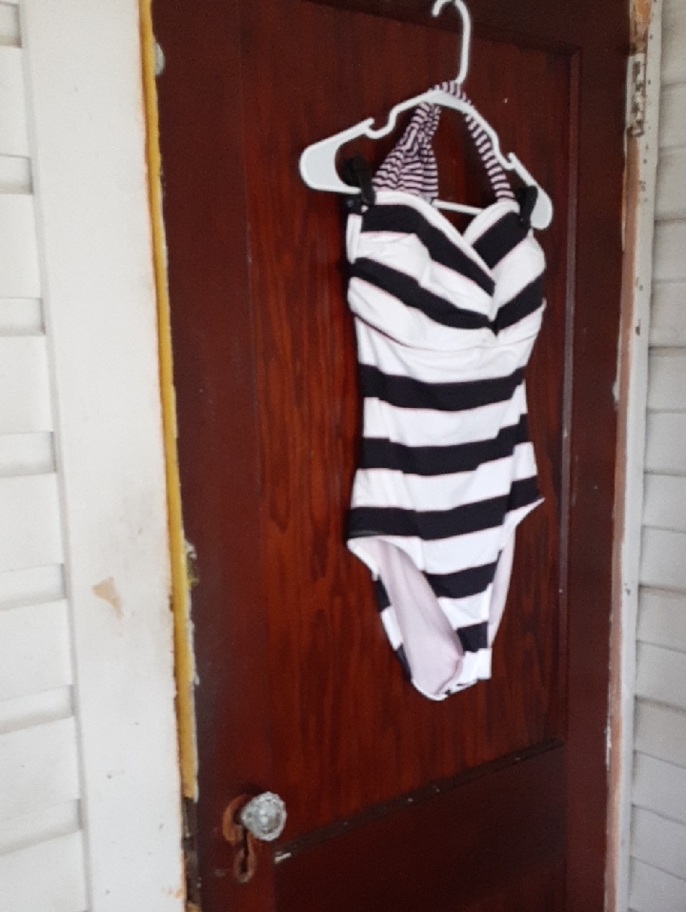 Tommy Bahama Light Pink Bkack & White Halter Swimsuit